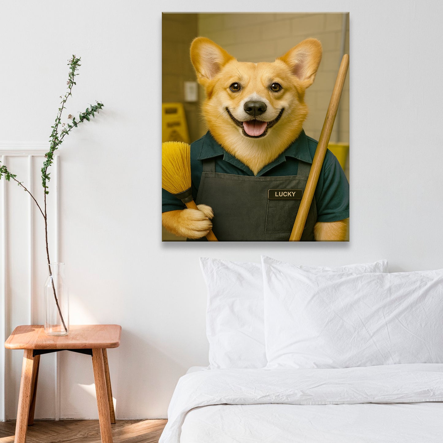 Custom Photo Janitor Dog Canvas Gift For Dog Lovers