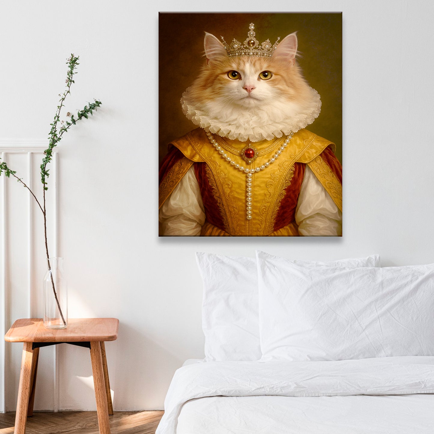 Custom Photo Cat Queen Royal Canvas Gift For Cat Lovers
