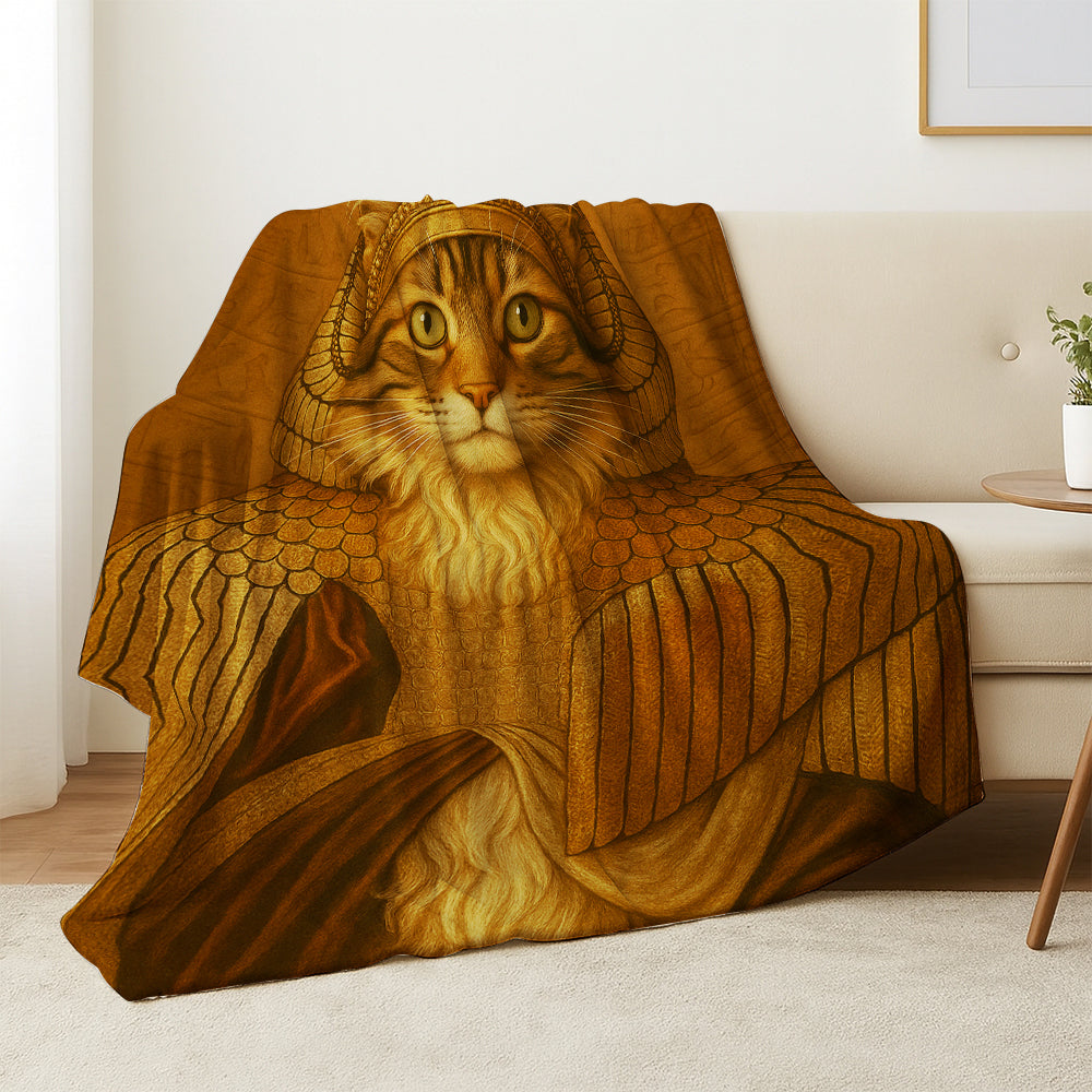 Custom Photo Cleopawtra Cat Blanket Gift For Cat Lovers