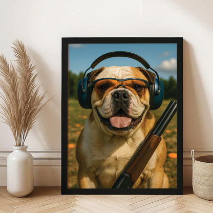 Custom Photo Clay Shooter Dog Canvas Framed Wall Art Gift For Dog Lovers