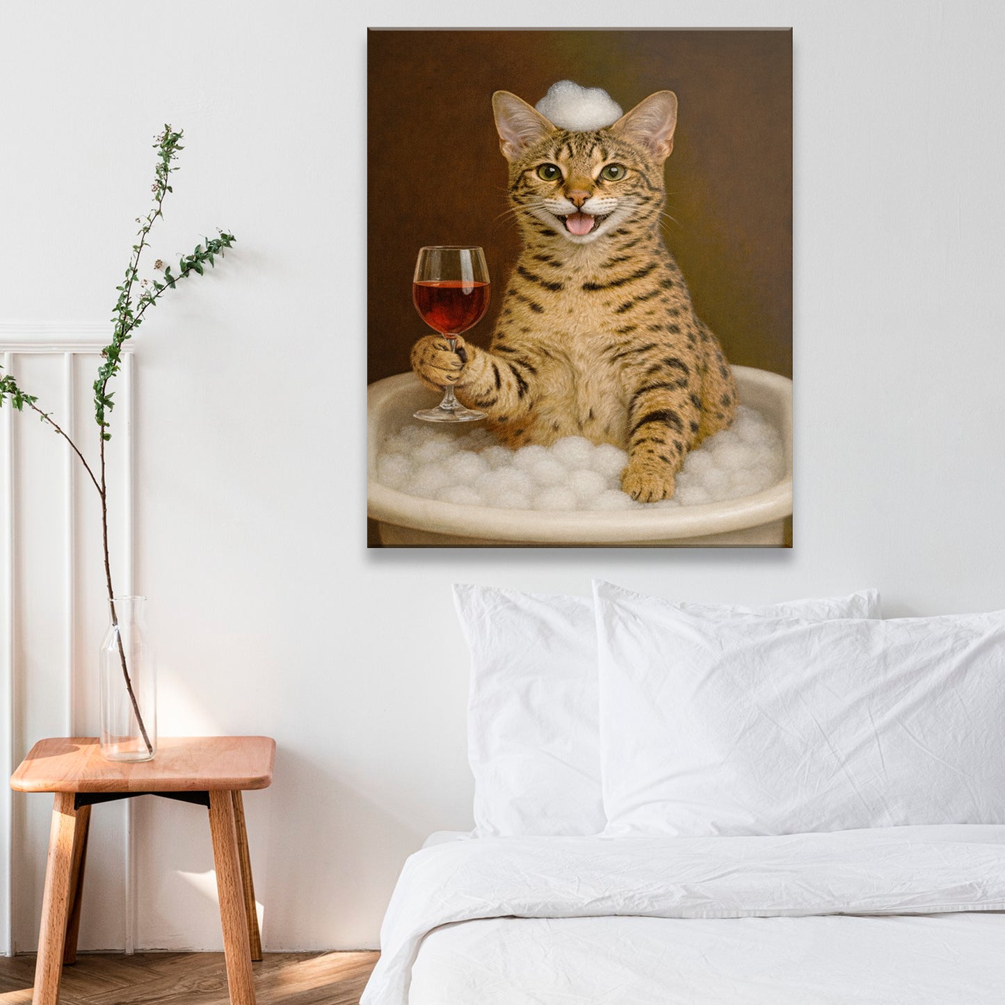 Custom Photo Cat Bathroom Style 27 Canvas Gift For Cat Lovers