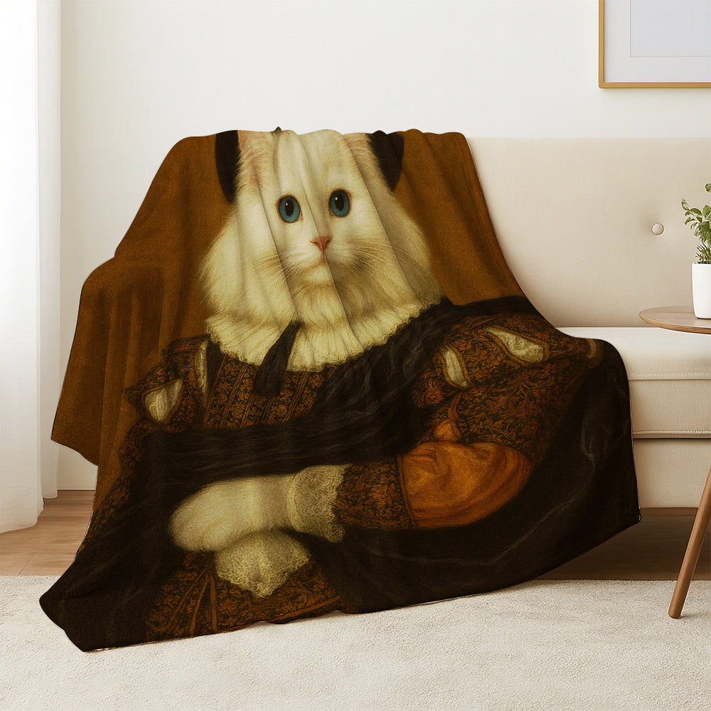 Custom Photo Royal Cat Blanket Cat Lover Gifts