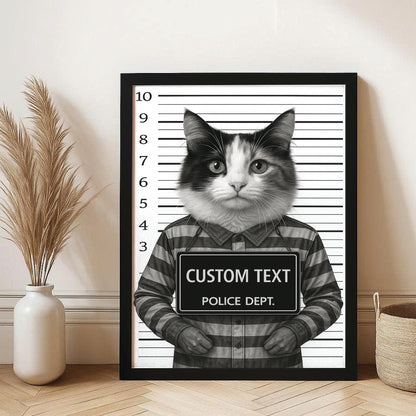 Custom Photo Cat Wanted By Pawlice Canvas Framed Wall Art _ Gifts For Cat Lovers