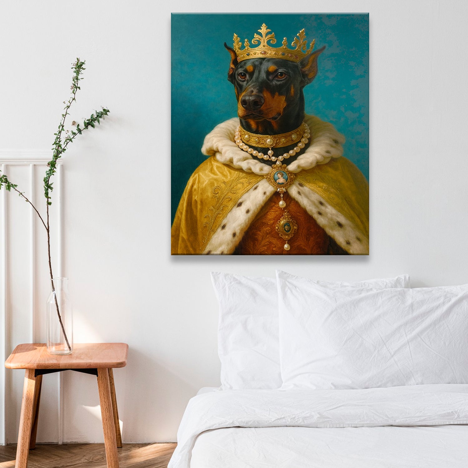 Custom Photo King Royal Dog Canvas Gift For Dog Lovers