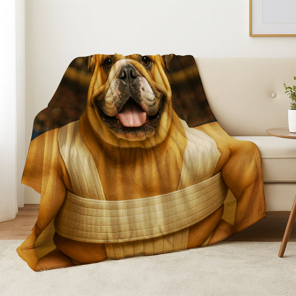 Custom Photo Sumo Dog BlanketGift For Dog Lovers