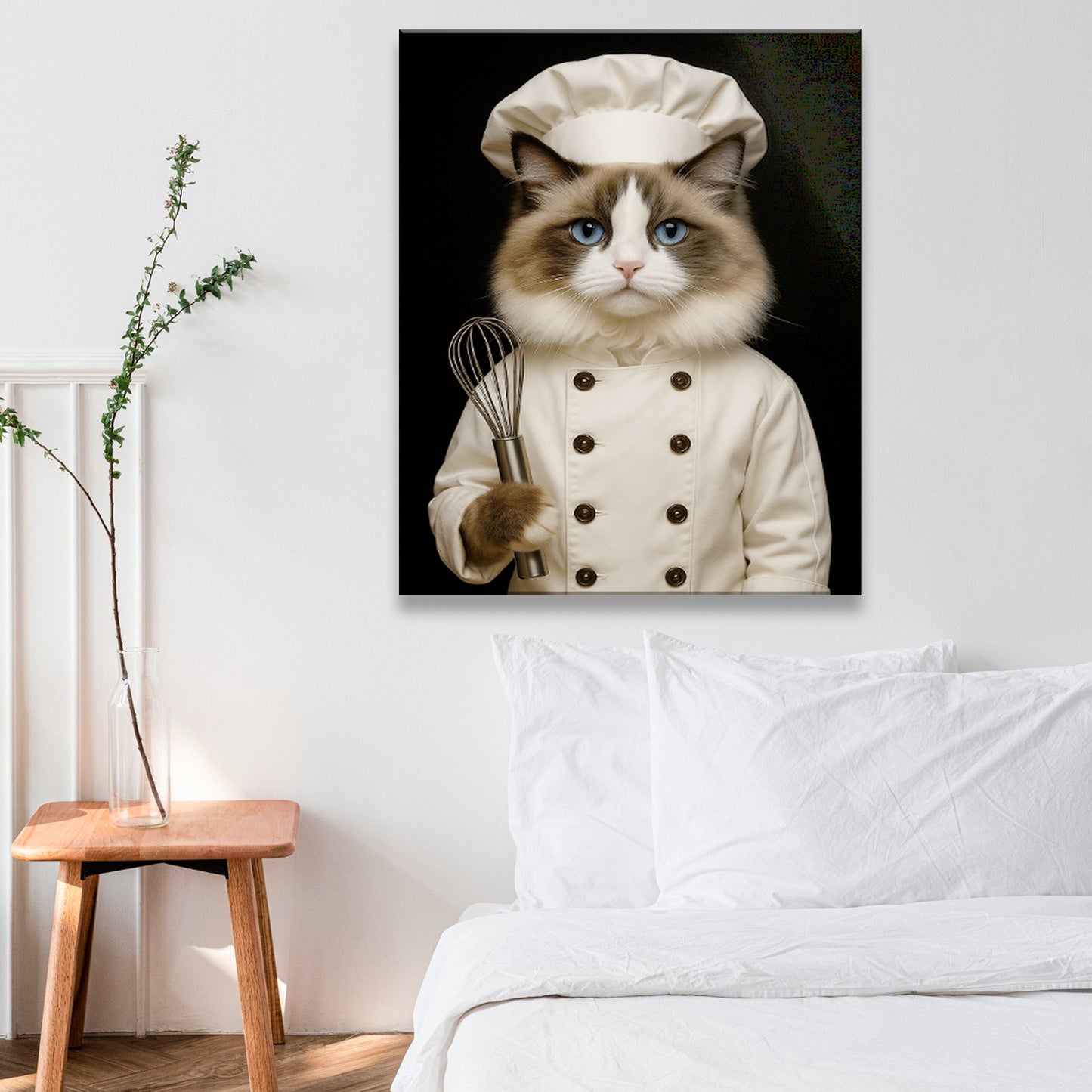Custom Photo Cat Chef Canvas _ Gift For Cat Lovers