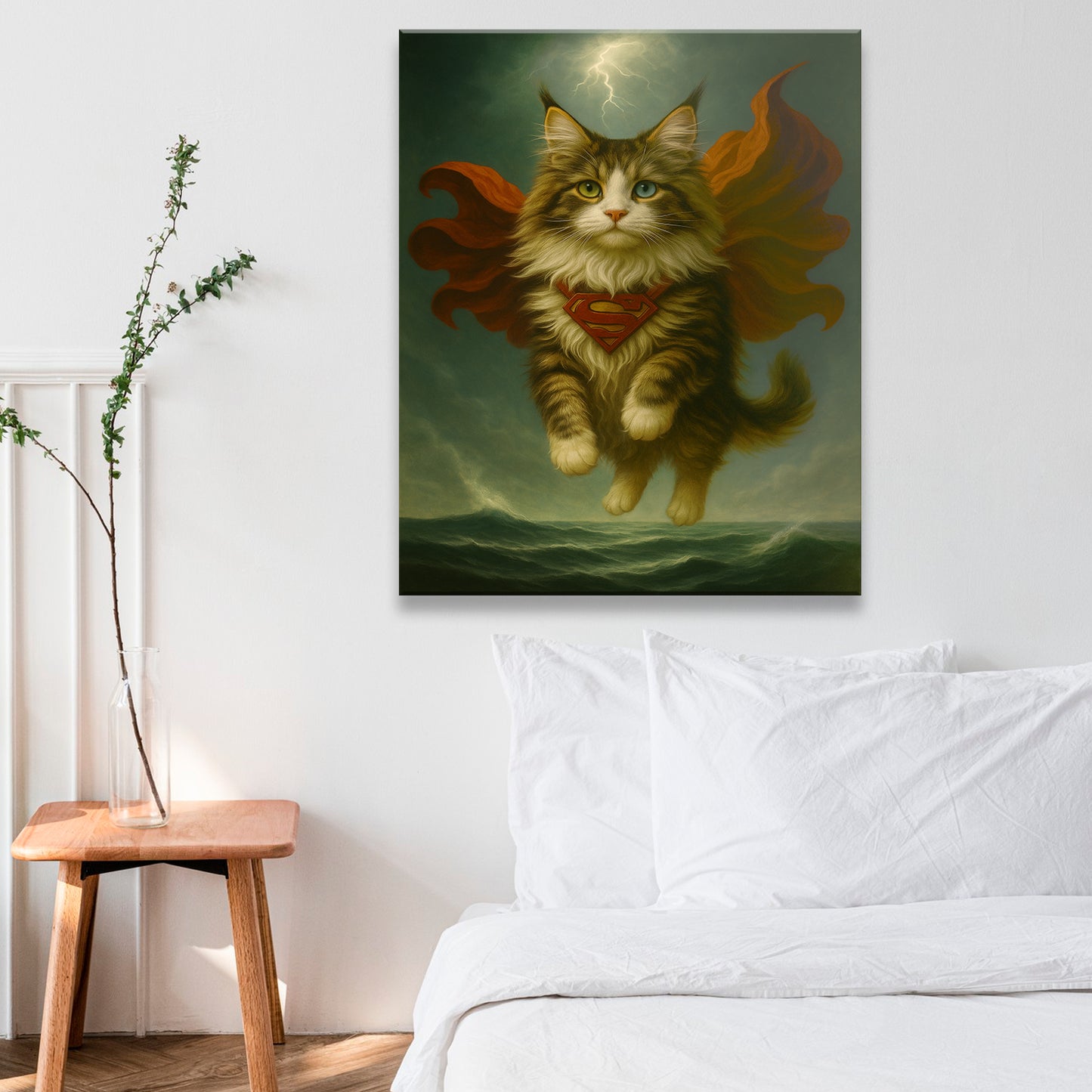 Custom Photo Cat Hero Canvas