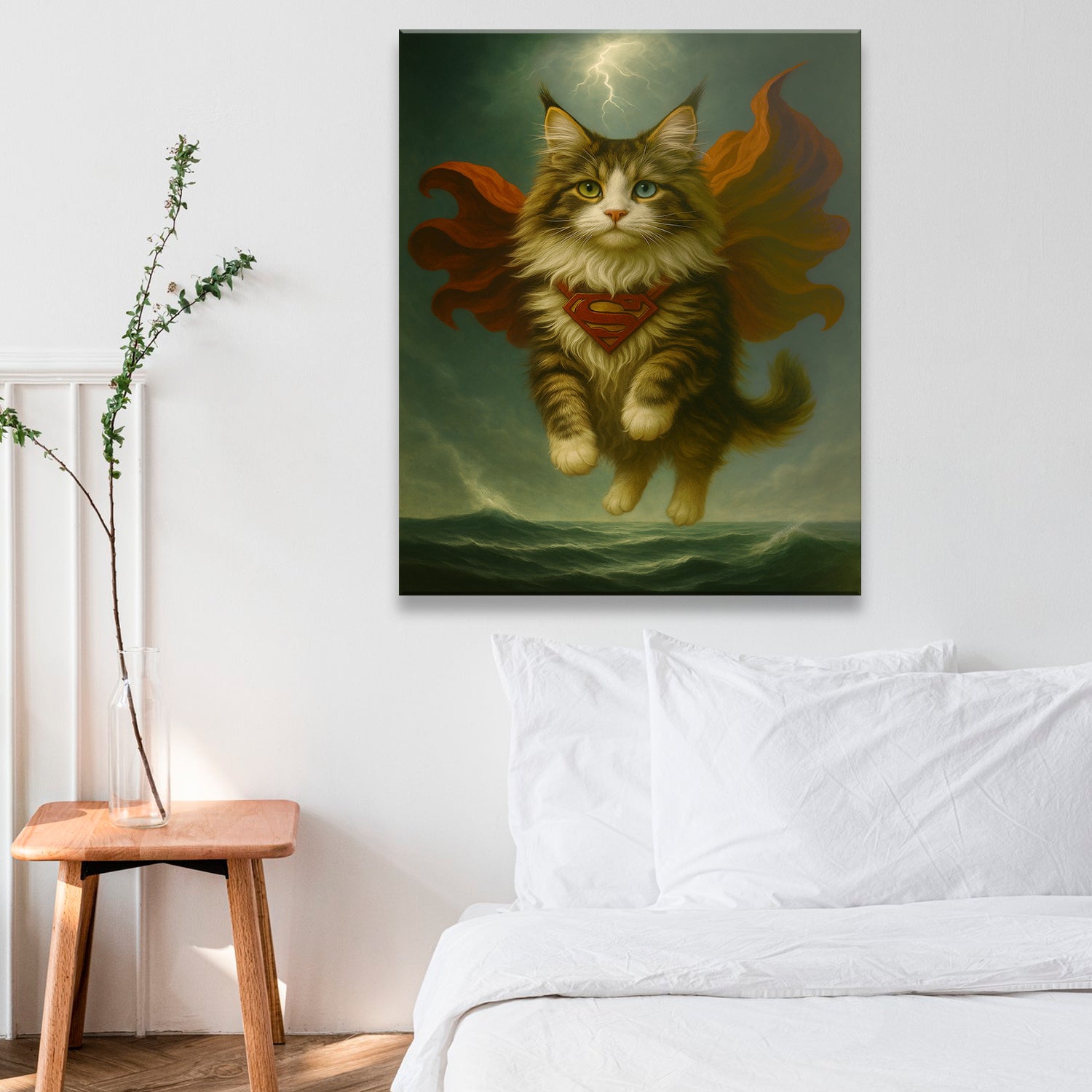 Custom Photo Cat Hero Canvas