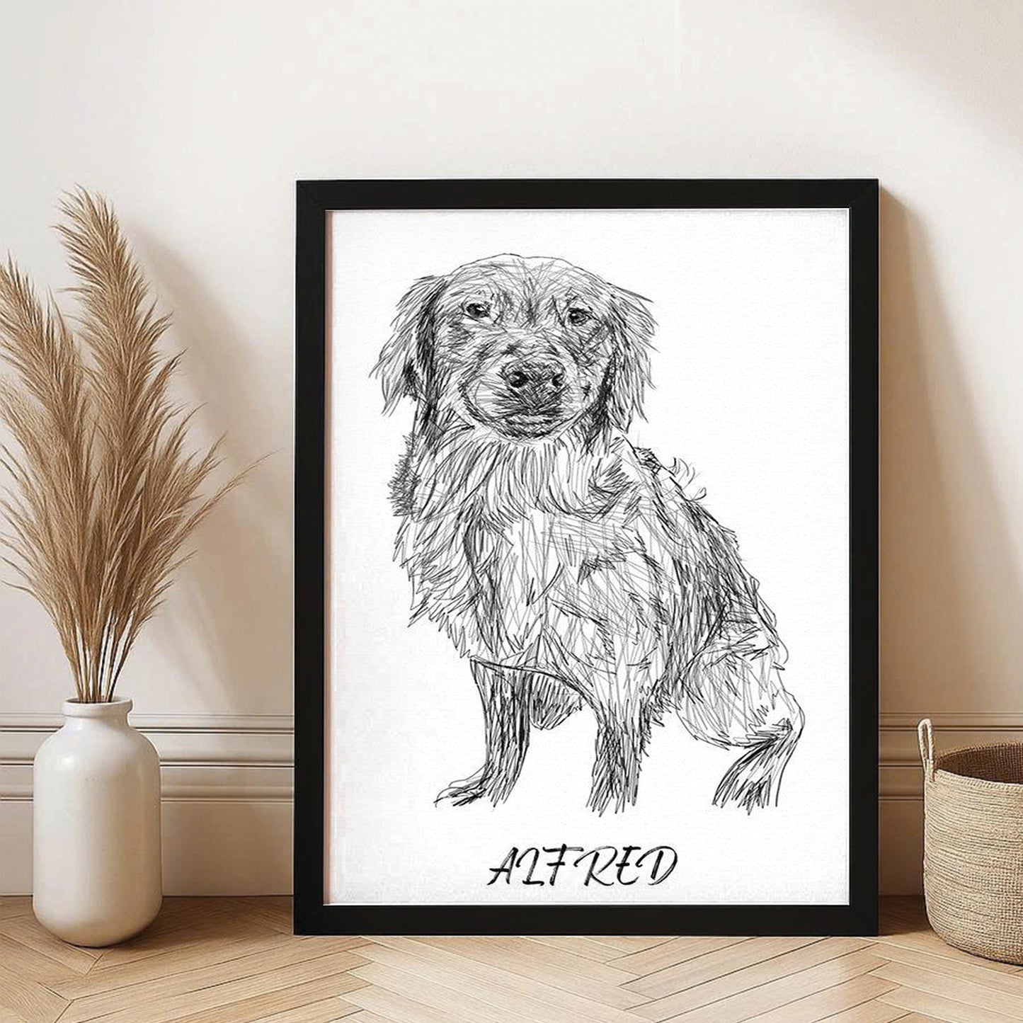 Custom Photo Dog Pencil Art