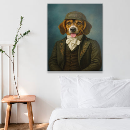 Custom Photo Detective Dog Canvas Gift For Dog Lovers