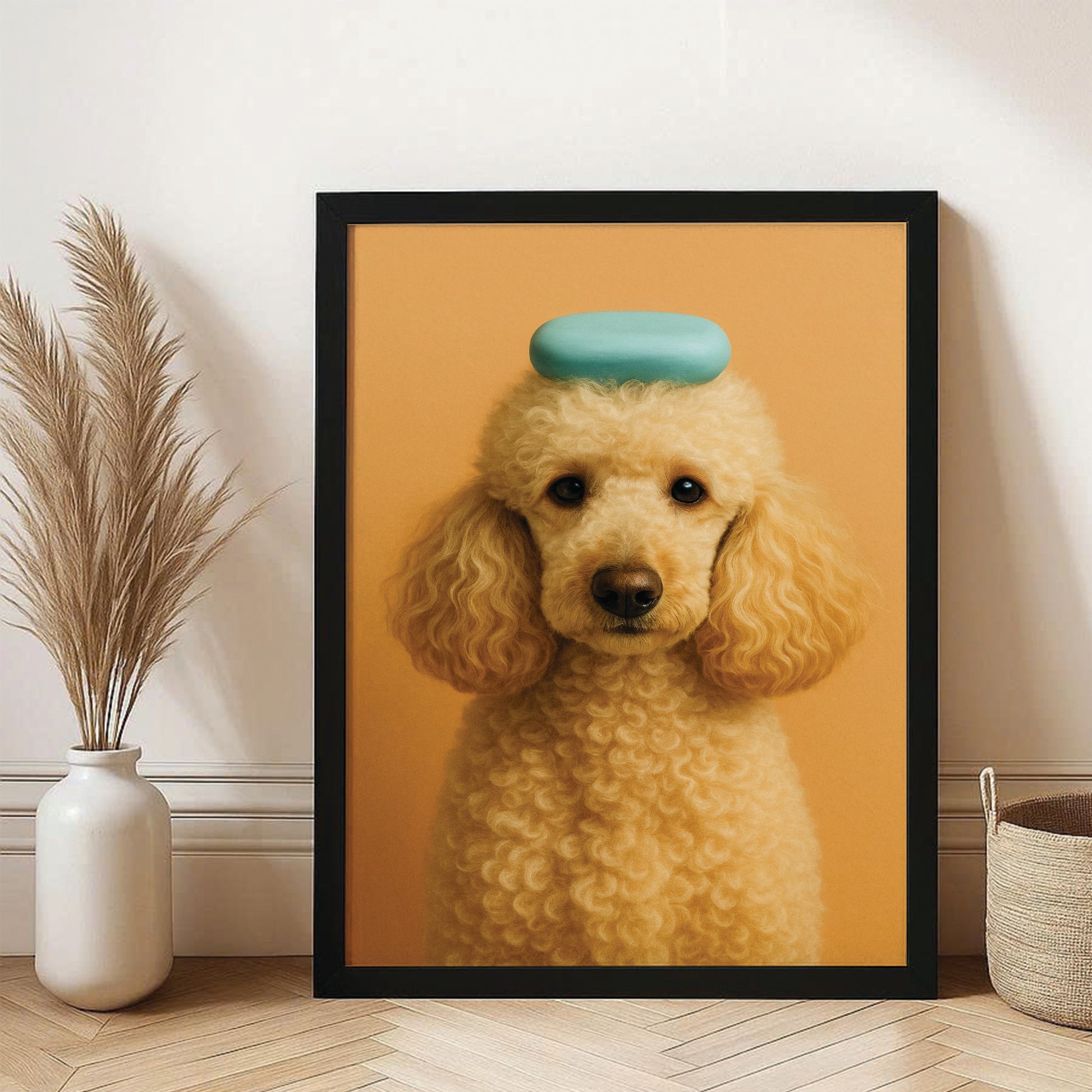Custom Photo Dog Bathroom Style 24 Canvas Framed Wall Art Gift For Dog Lovers