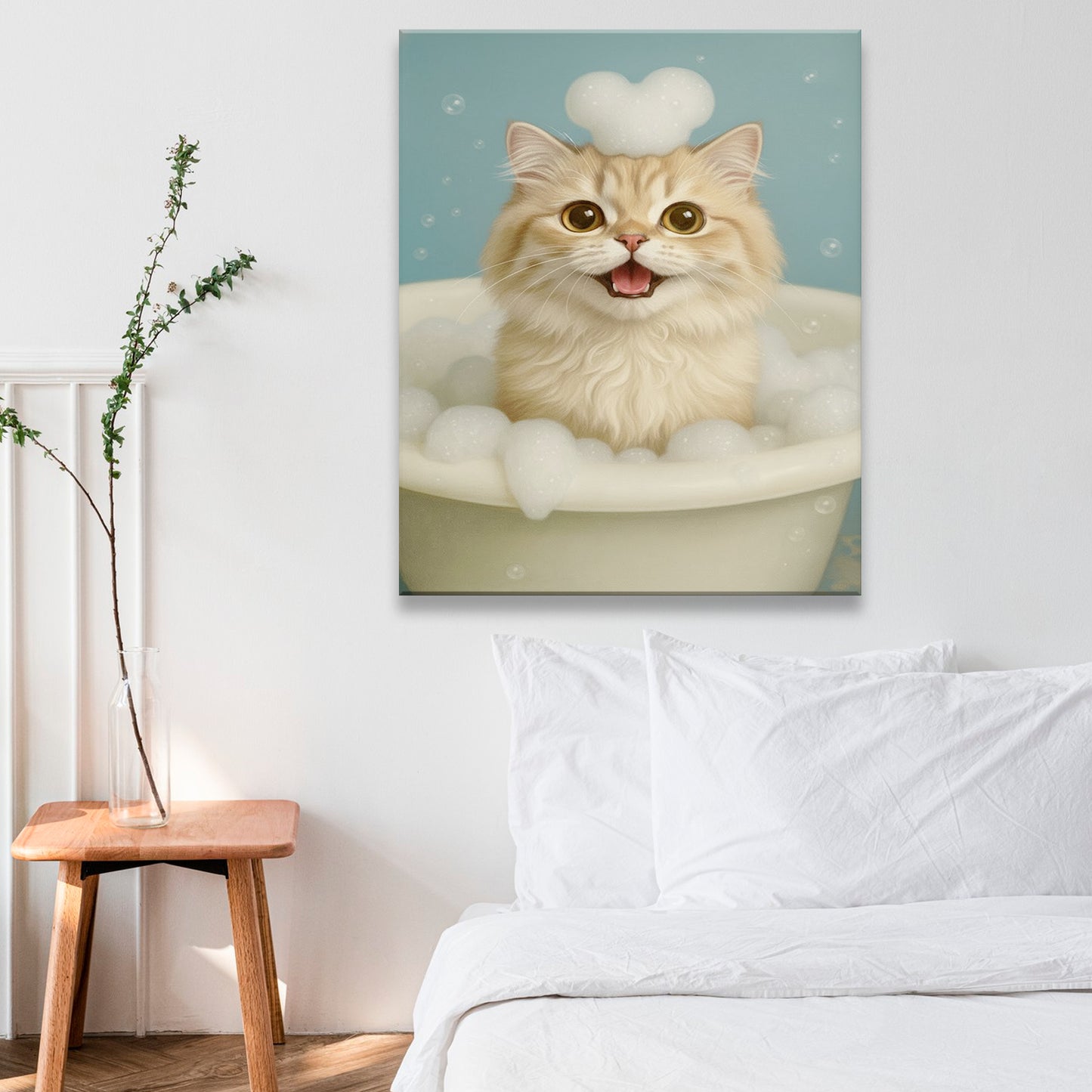 Custom Photo Cat Bathroom Style 29 Canvas Gift For Cat Lovers