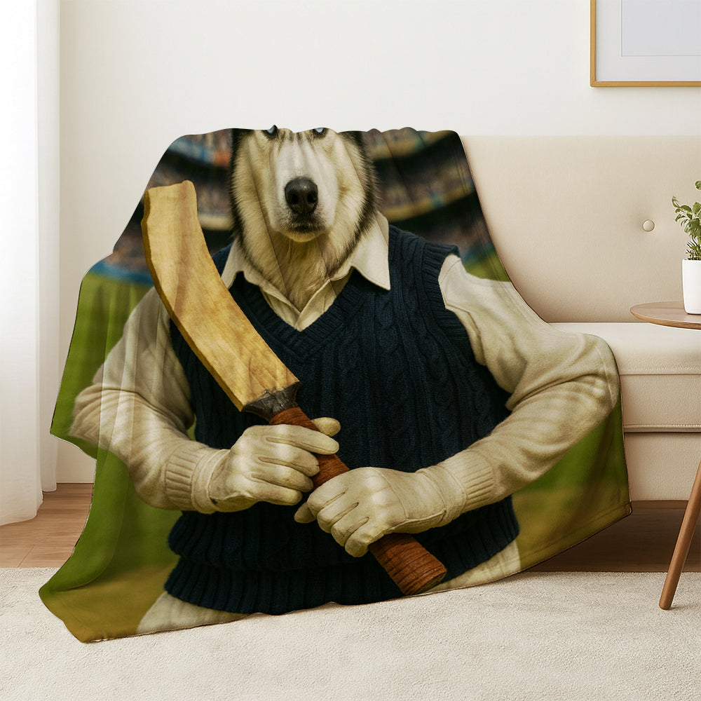 Custom Photo Cricket Dog BlanketGift For Dog Lovers