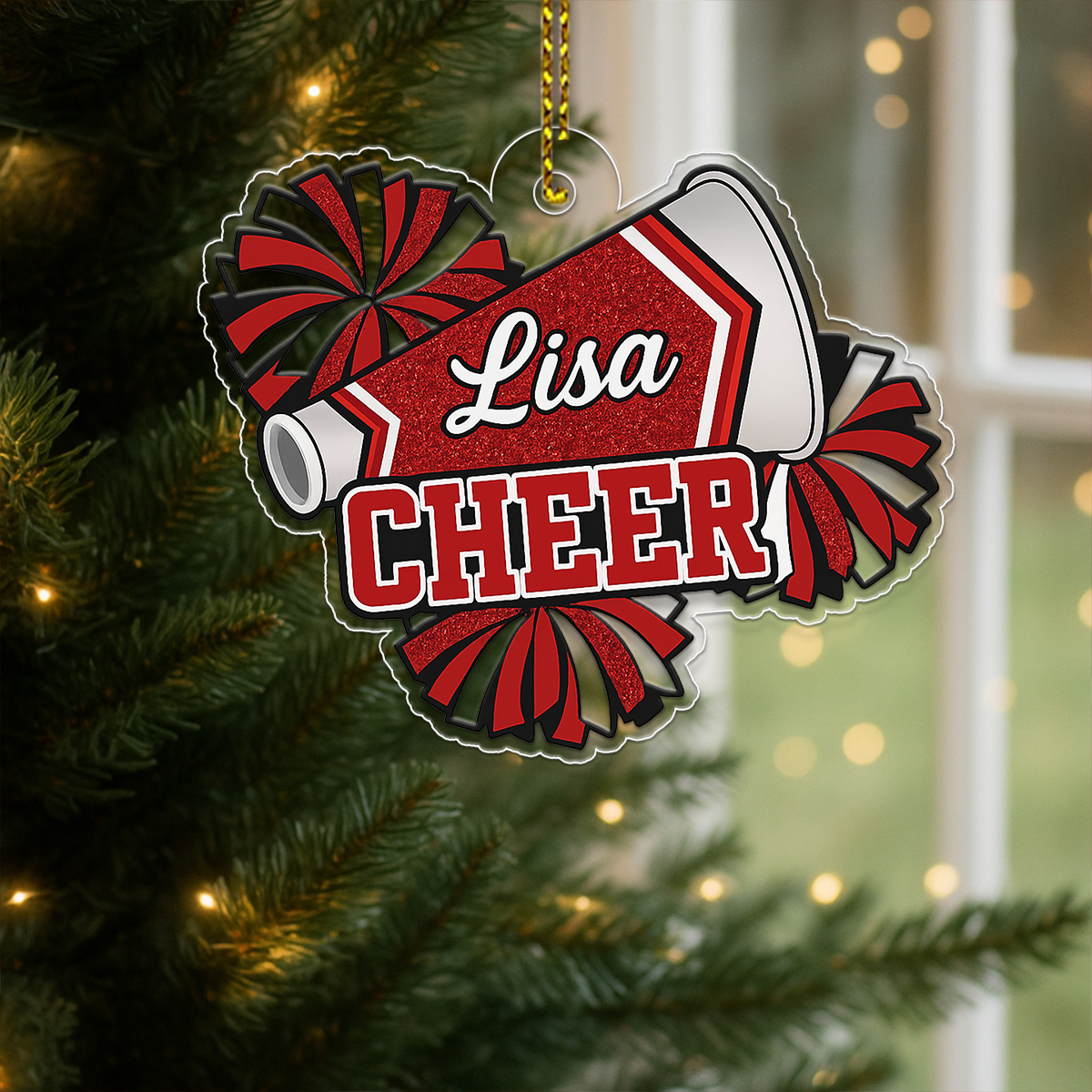 Custom Name Cheerleading Acrylic Ornament Christmas Gift