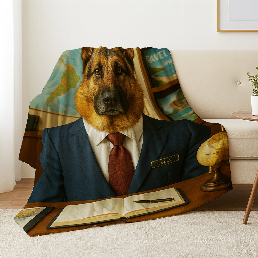 Custom Photo Travel Agent Dog BlanketGift For Dog Lovers