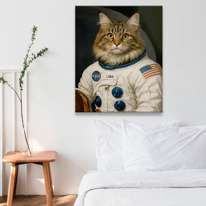 Custom Photo Cat Astronaut Canvas _ Gift For Cat Lovers
