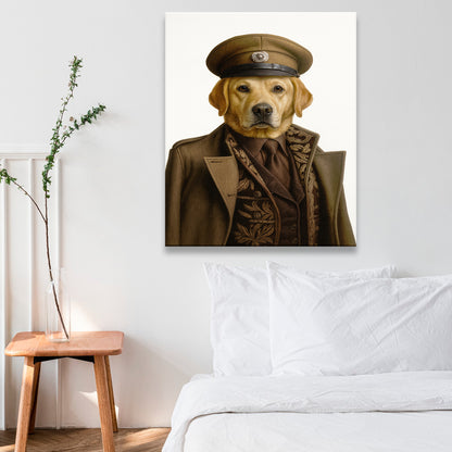 Custom Photo Captain Dog Canvas