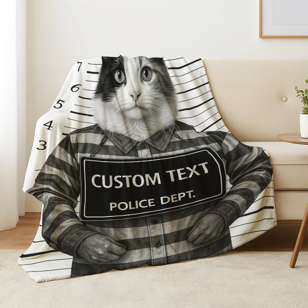 Custom Photo Cat Wanted By Pawlice Blanket _ Gifts For Cat Lovers