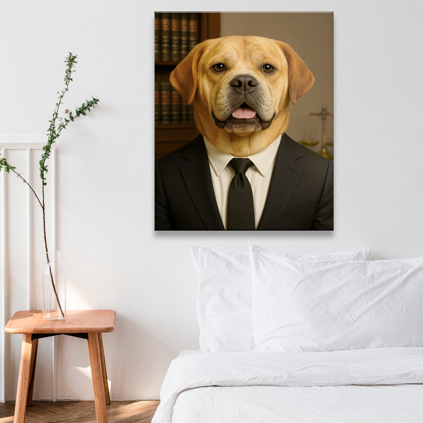 Custom Photo Lawyer Dog Canvas Gift For Dog Lovers