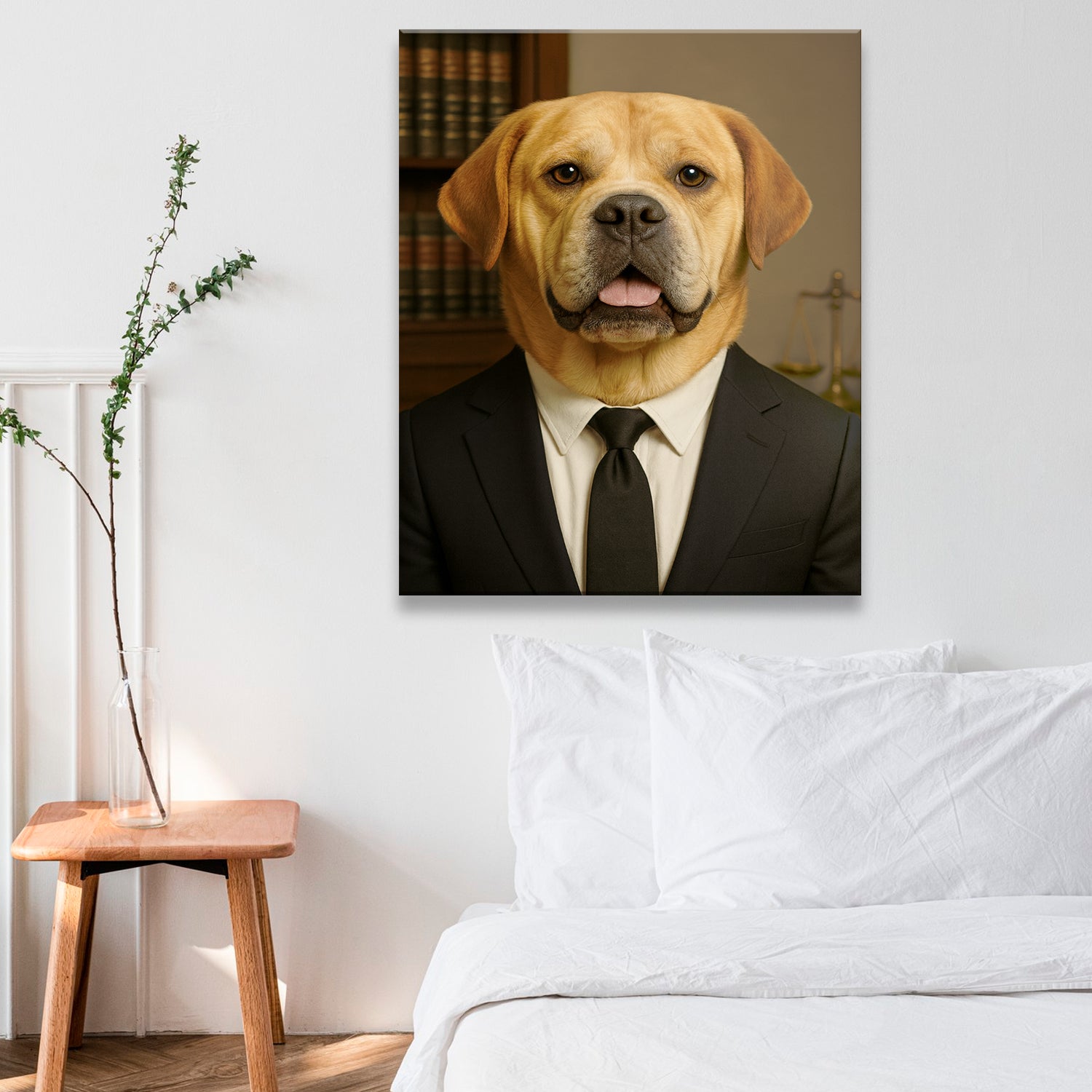 Custom Photo Lawyer Dog Canvas Gift For Dog Lovers