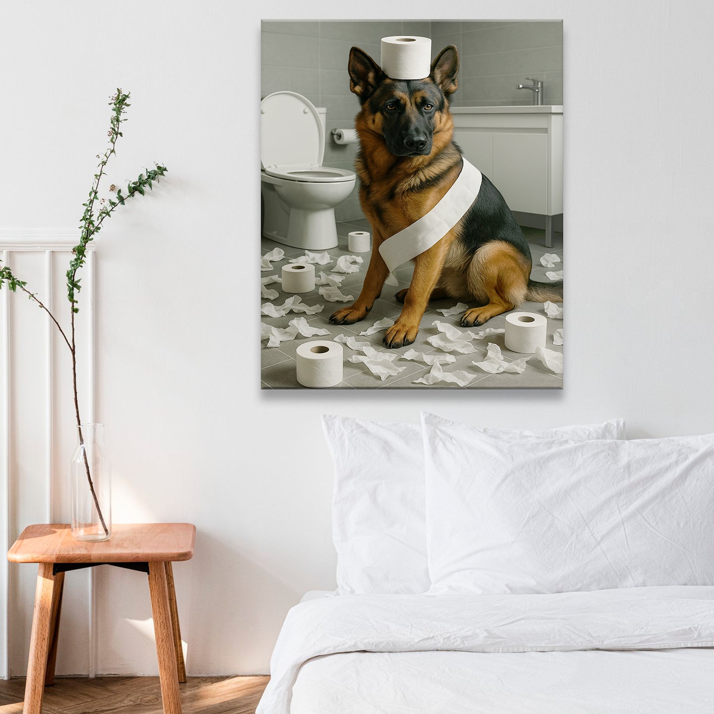 Custom Photo Dog Bathroom Style 19 Canvas Gift For Dog Lovers
