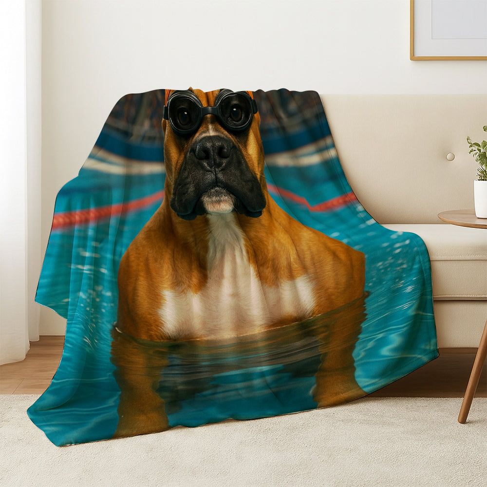 Custom Photo Swimmer  2 Dog BlanketGift For Dog Lovers