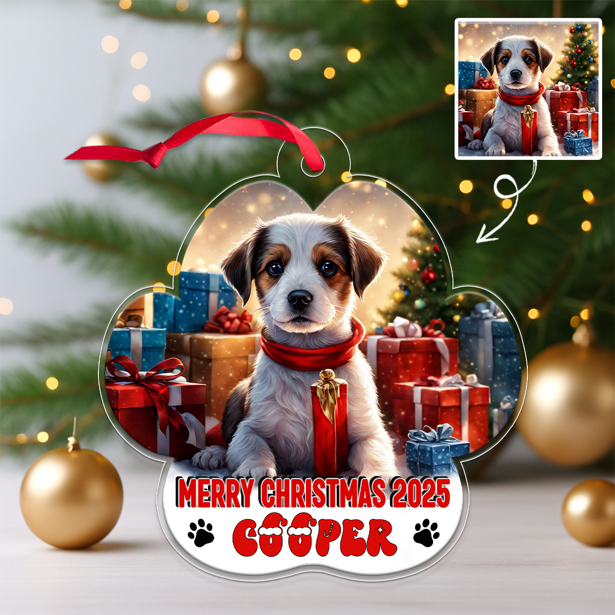 Custom Photo Dog Paw Shape