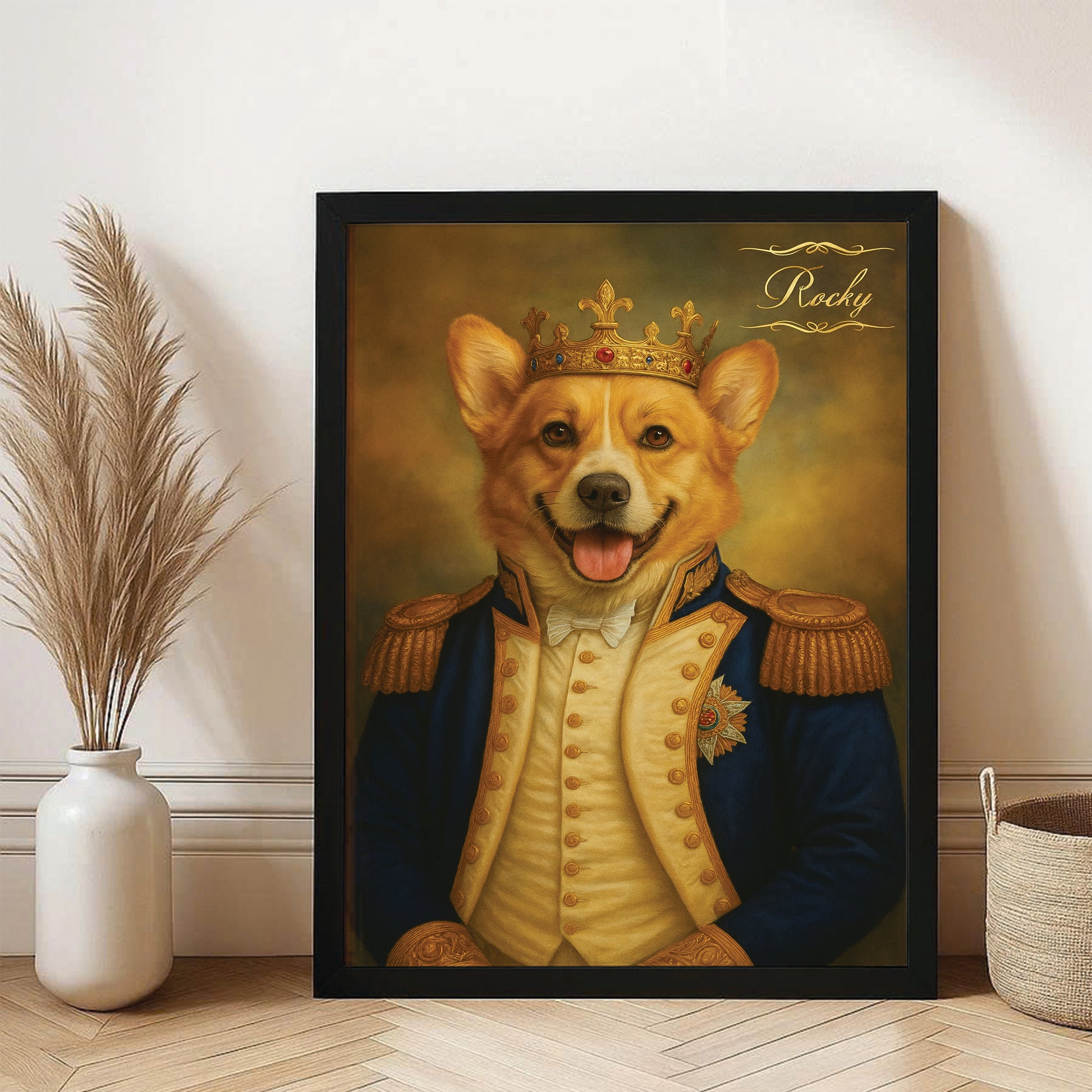 Custom Photo Great Captain Dog Canvas Framed Wall Art Gift For Dog Lovers