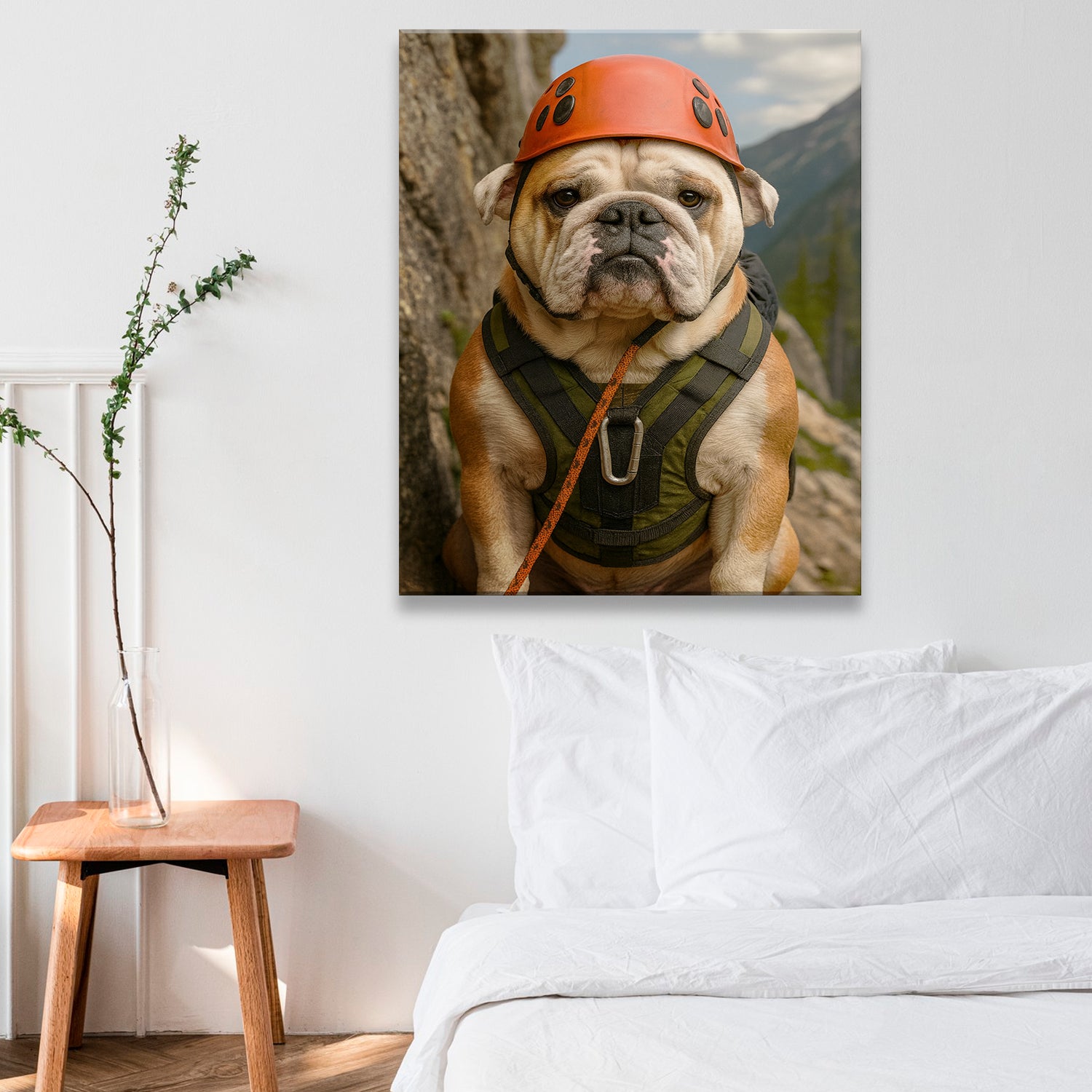 Custom Photo Rock Climber Dog Canvas Gift For Dog Lover