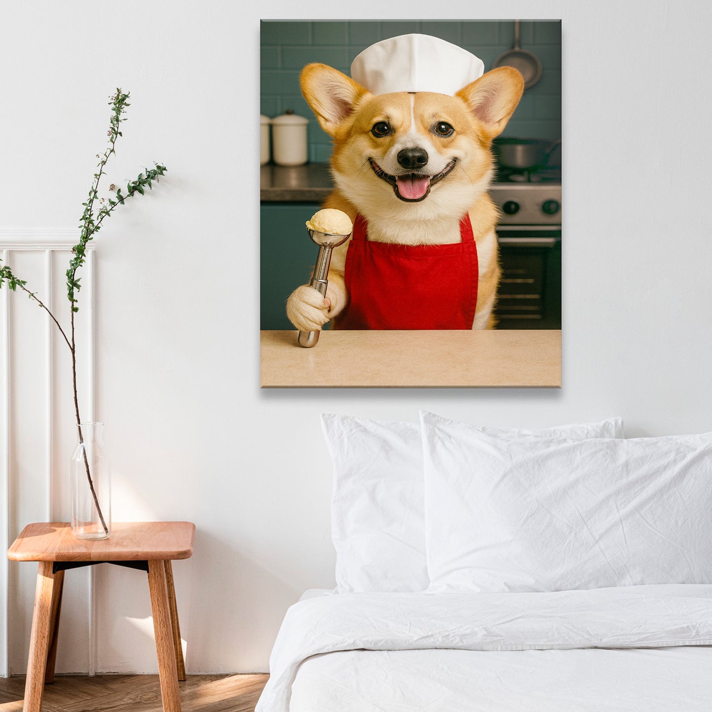 Custom Photo Dog Chef Canvas Gift For Dog Lovers
