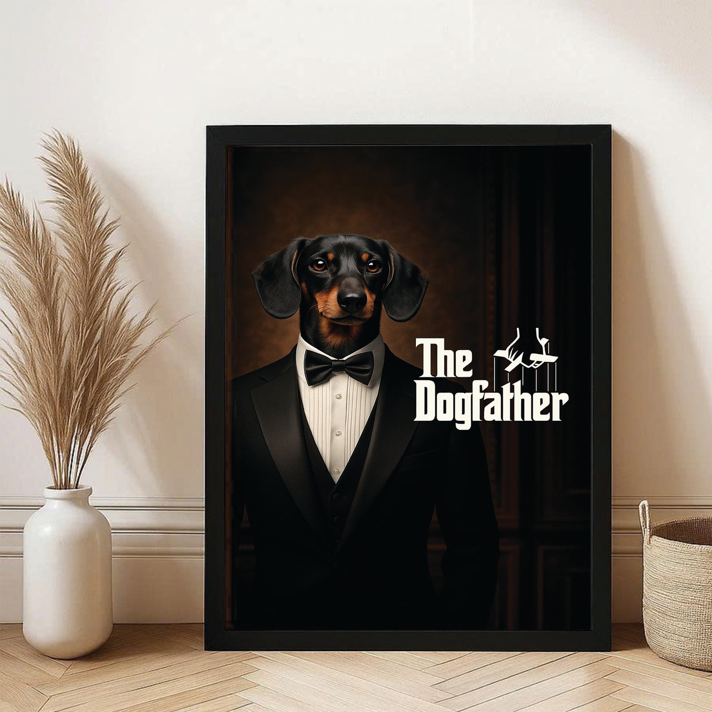 Custom Photo Dog Father Canvas Framed Wall Art Framed Wall Art _ Gift For Dog Lovers
