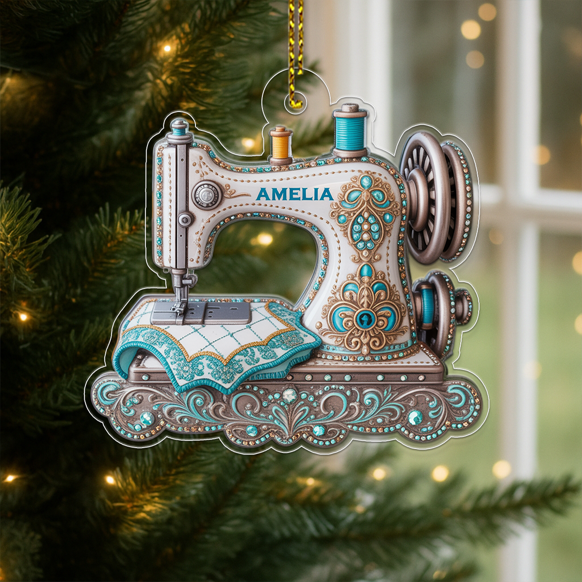 Custom Name Gifts For Sewing Lover Acrylic Ornament Christmas Gift