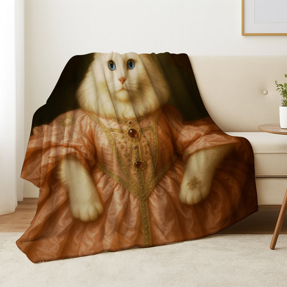 Custom Cat Queen Royal Blanket