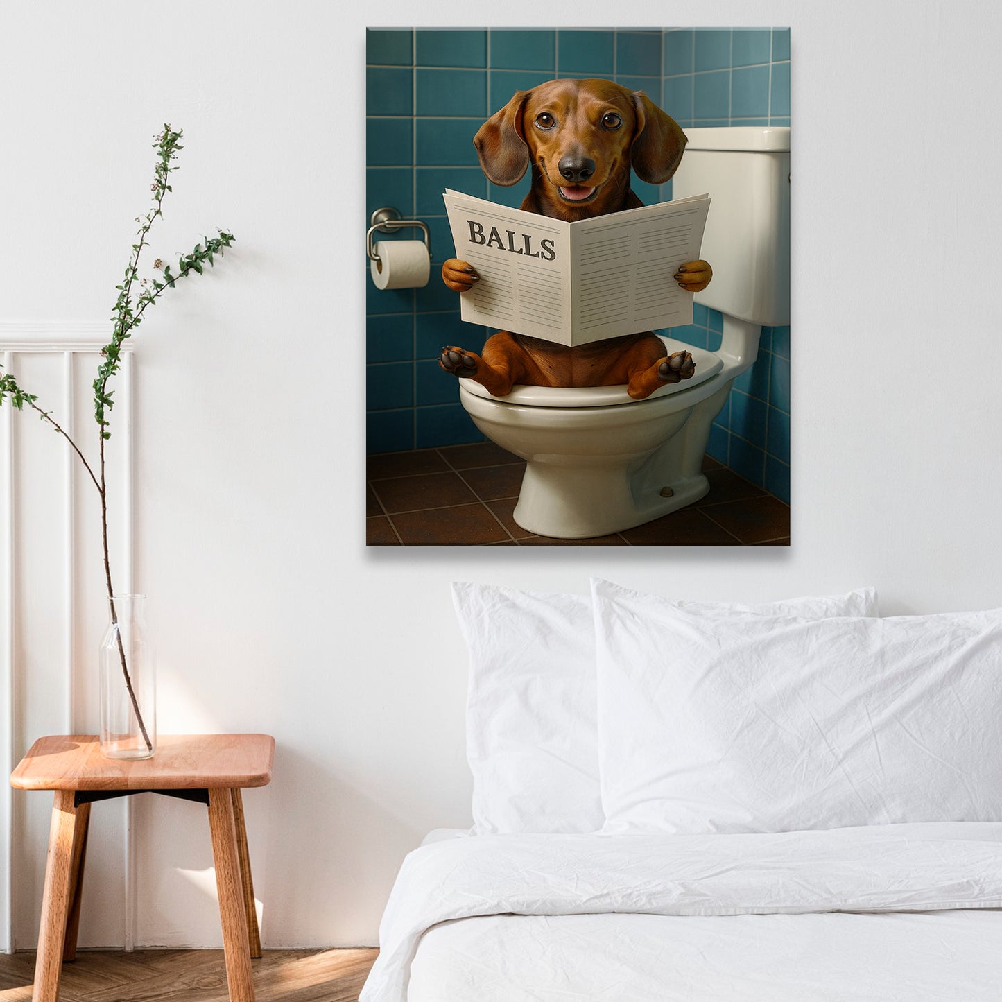 Custom Photo Dog Bathroom Style 7 Canvas Gift For Dog Lovers