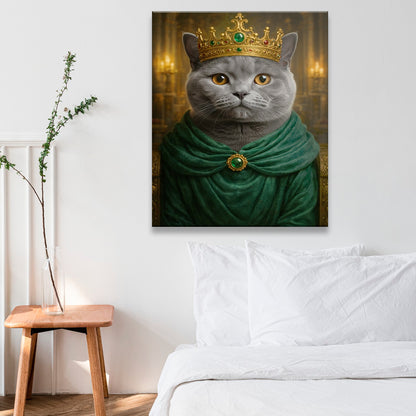 Custom Photo Royal King Queen Cat Canvas Gift For Cat Lovers