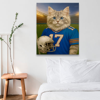 Custom Cat Photo Football Style Canvas _ Gift For Cat Lovers
