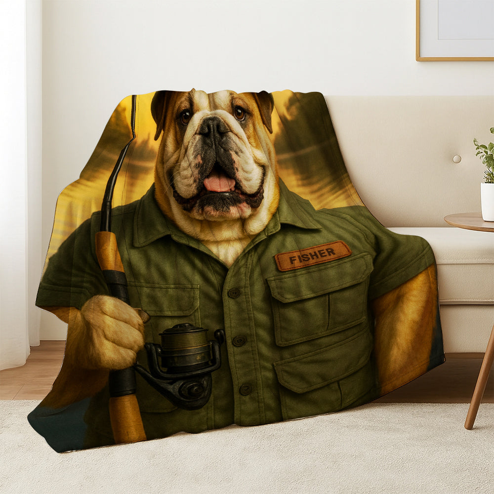 Custom Photo Fisher Dog BlanketGift For Dog Lovers