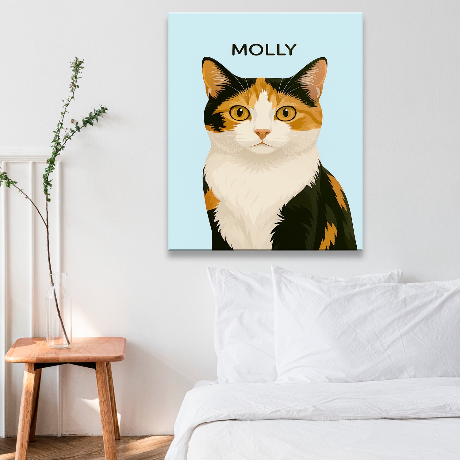 Custom Photo Minimalist Classic Cat Canvas Gift For Cat Lovers
