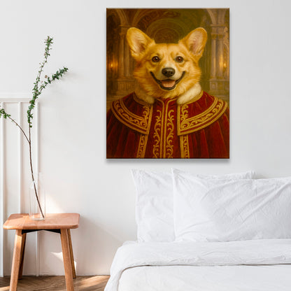 Custom Photo King Royal Dog Style 01 Canvas Gift For Dog Lovers