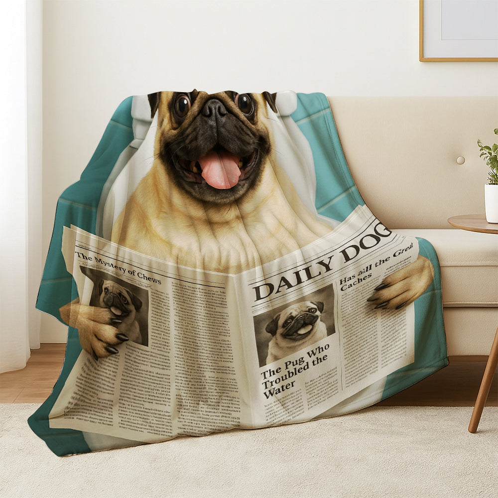 Custom Photo Dog Toilet Bathroom Blanket Gift For Dog Lover