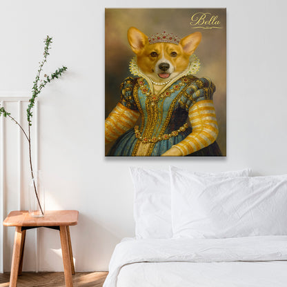 Custom Photo Sapphire Queen Dog Canvas Gift For Dog Lovers