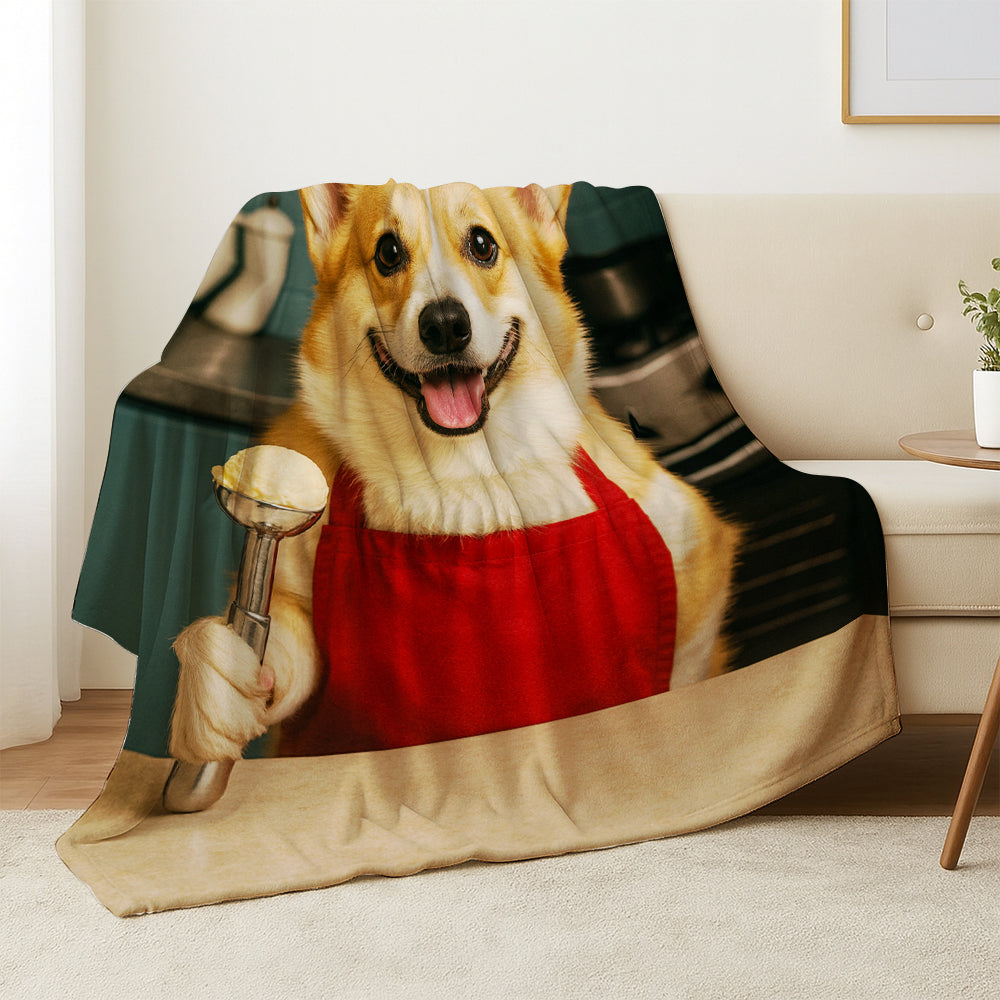 Custom Photo Dog Chef BlanketGift For Dog Lovers