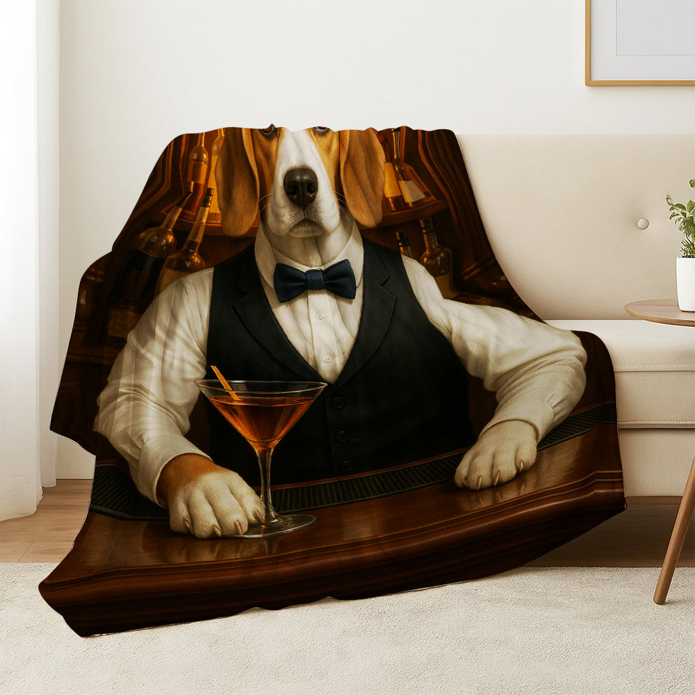 Personalized Dog Portrait Bartender Blanket Gift For Dog Lover