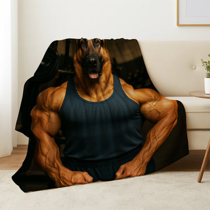 Custom Photo Body Builder Dog BlanketGift For Dog Lovers