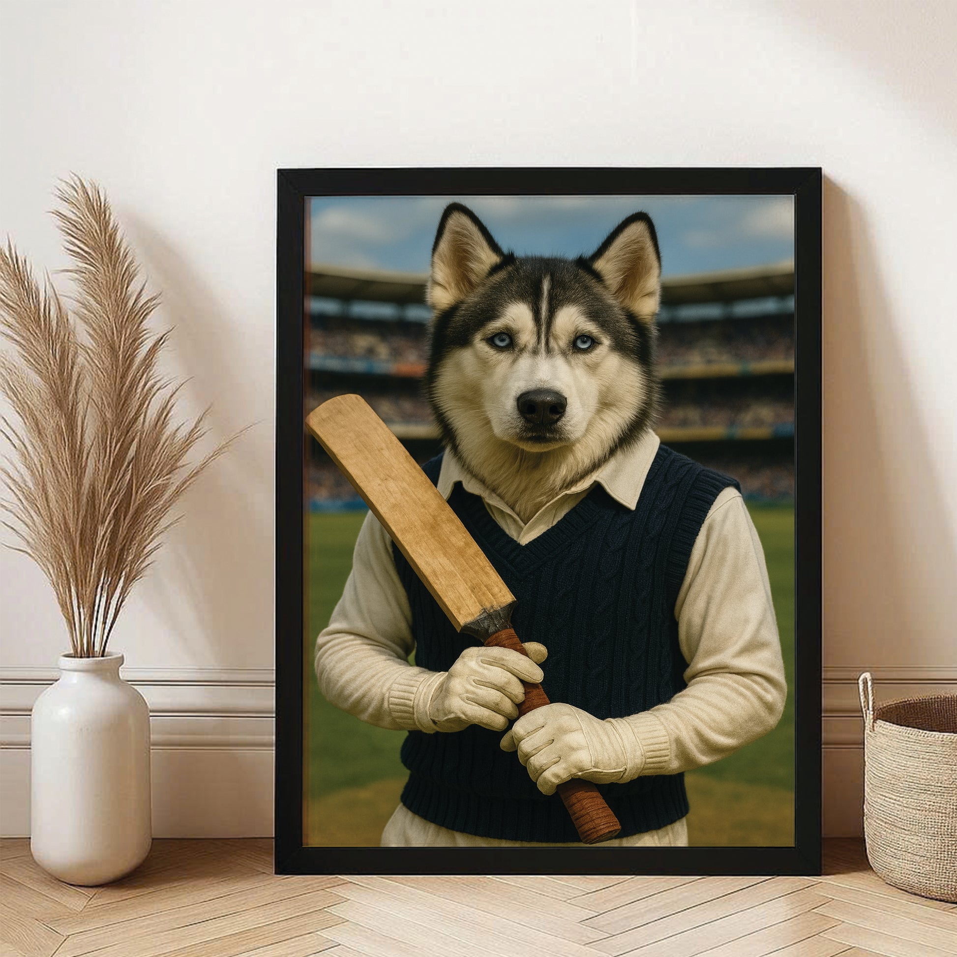 Custom Photo Cricket Dog Canvas Framed Wall Art Gift For Dog Lovers