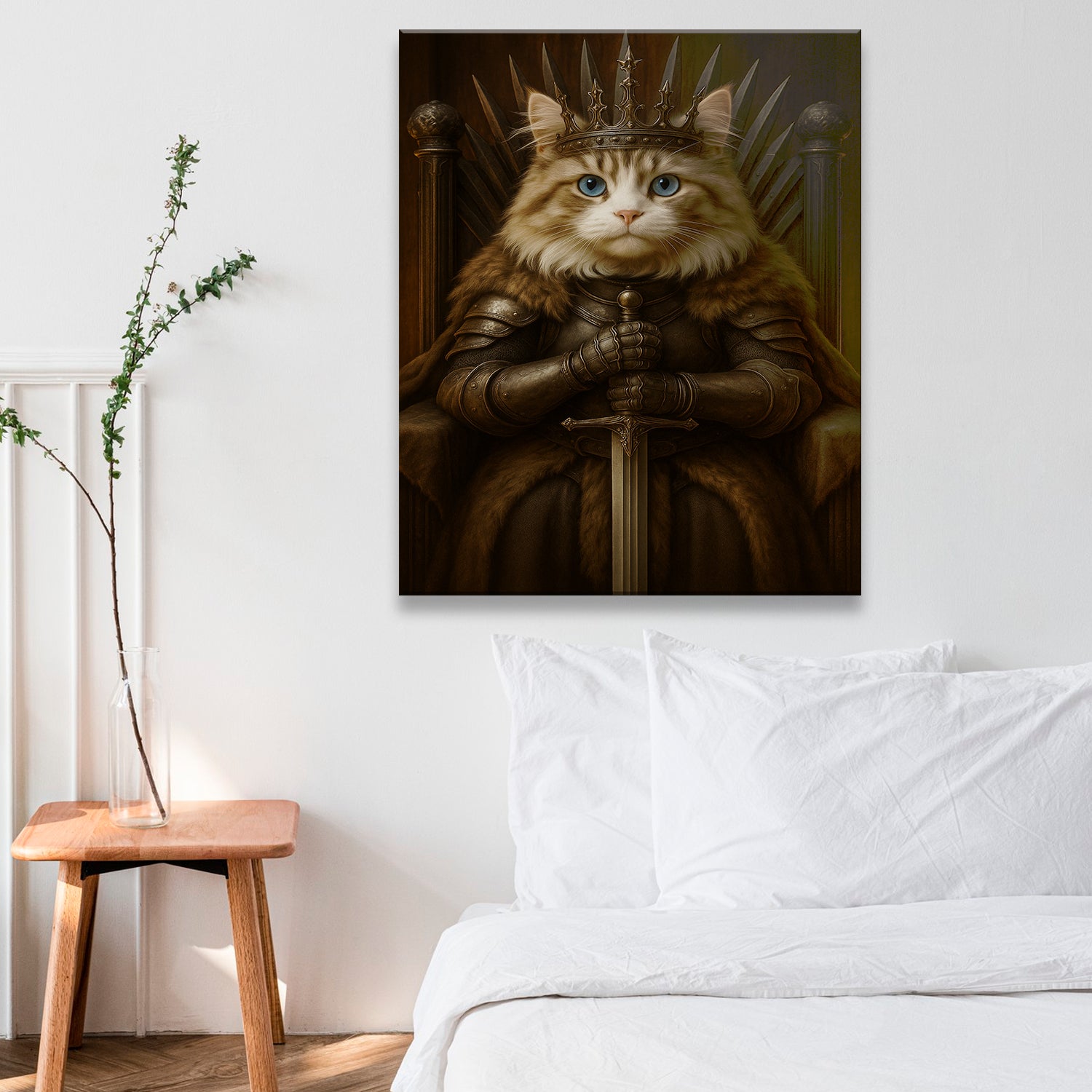 Custom Photo Cat Canvas Royal Pet Portrait
