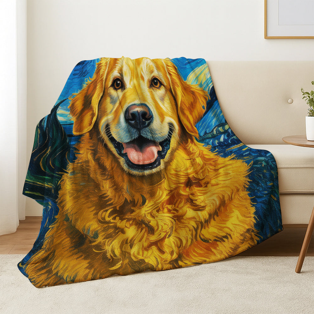 Custom Photo Dog Starry Night Blanket Gift For Dog Lover
