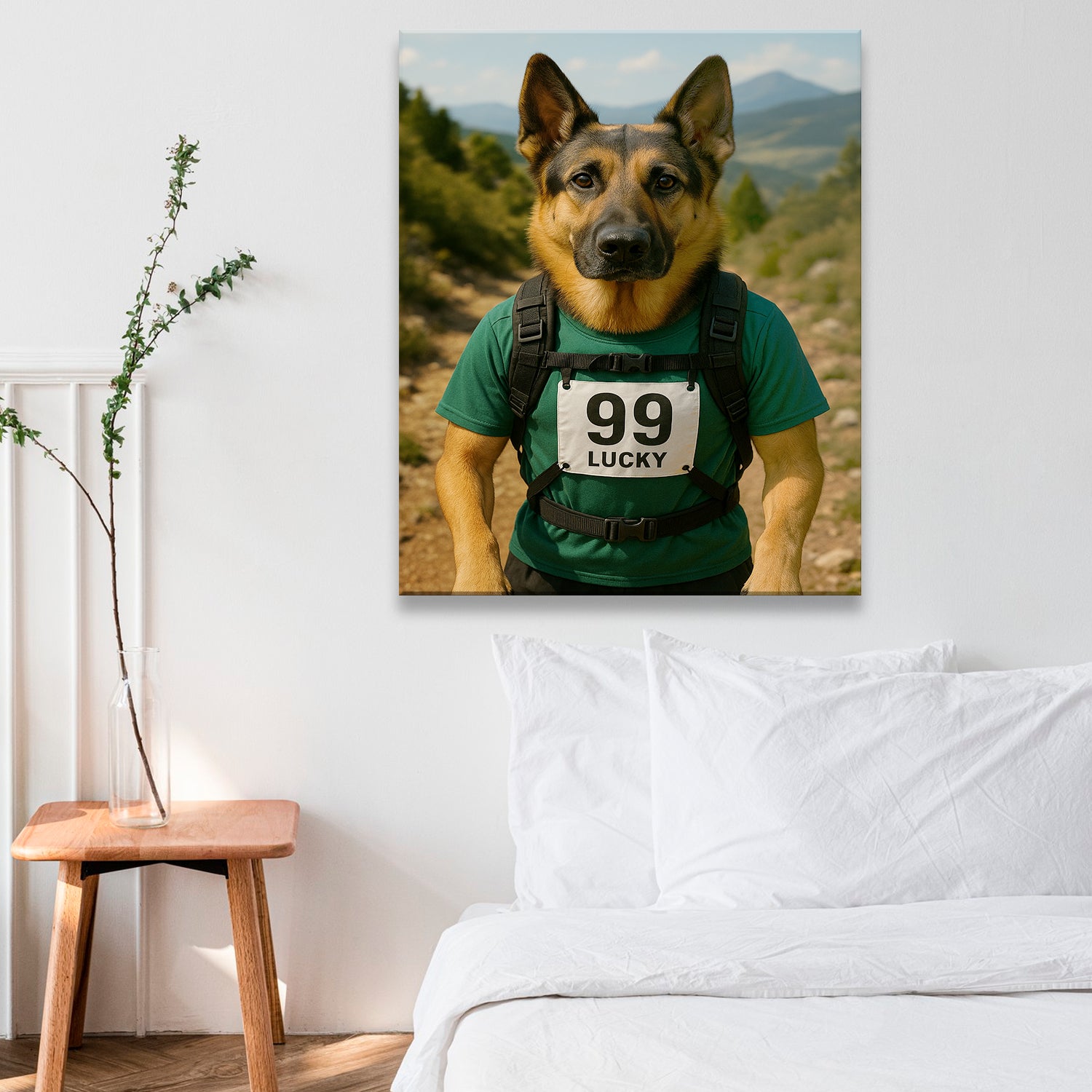 Custom Photo Trail Runner Dog Canvas Gift For Dog Lovers