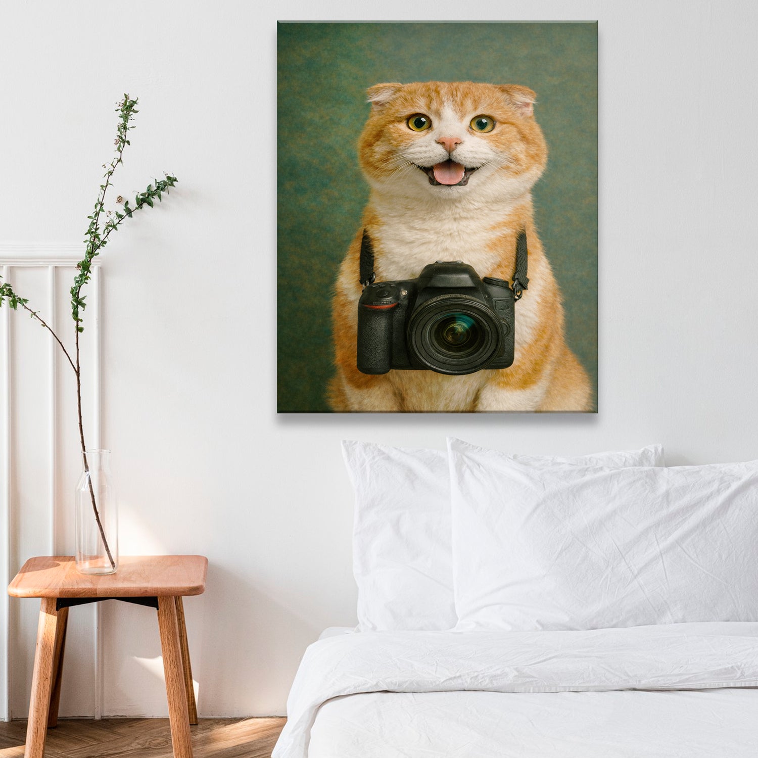 Custom Photo Photographer Cat Canvas Gift For Cat Lovers