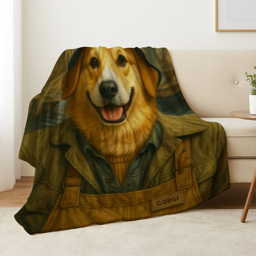 Custom Photo Fisherman Dog BlanketGift For Dog Lovers